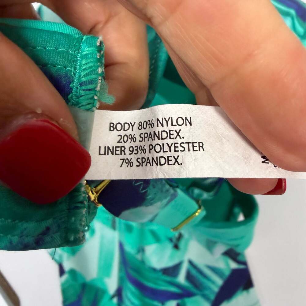 Soma Tropical Leaf Print Underwire Tankini Swim Top 38D - Picture 7 of 9